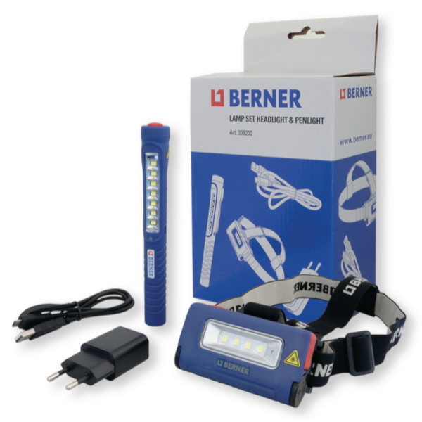 BERNER LED lámpakészlet, fejlámpa + Pen Light LED